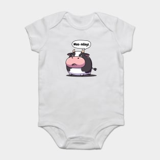 Moody Cow Hate Mondays Baby Bodysuit